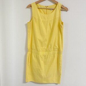 Vince yellow 100% cotton sleeve less straight cut dress